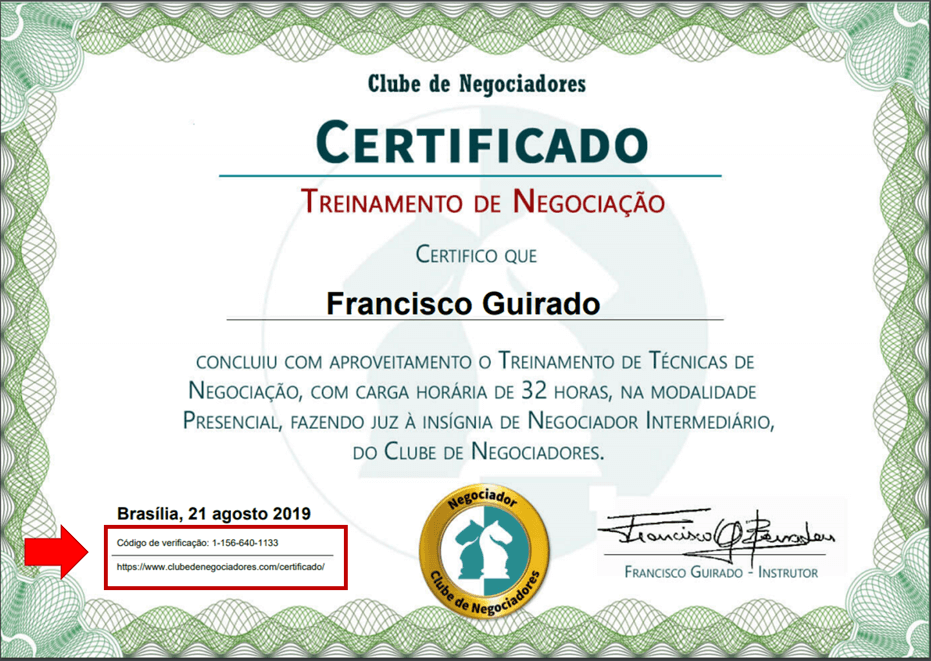 Certificados de negociação